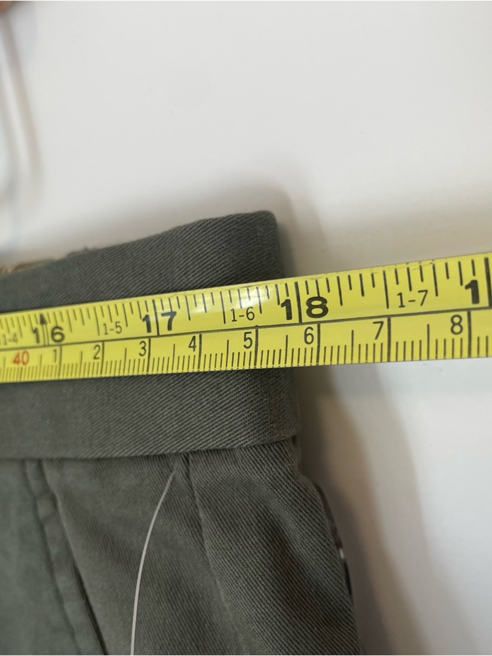 Women’s Olive Green Cropped Casual Chino Pants - Picture 6 of 13